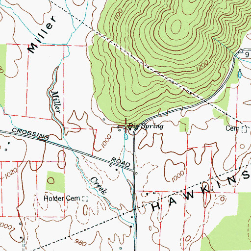 Topographic Map of Big Spring, TN