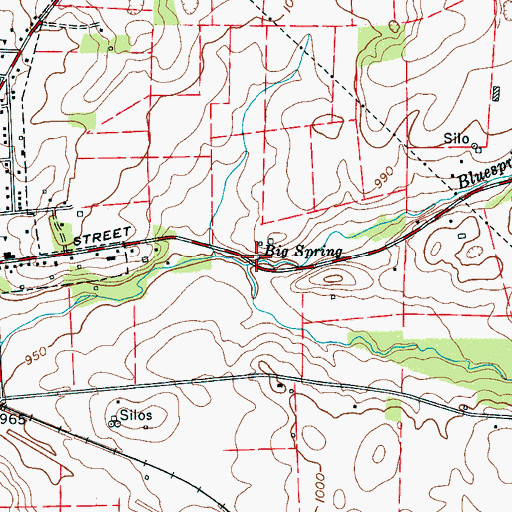 Topographic Map of Big Spring, TN