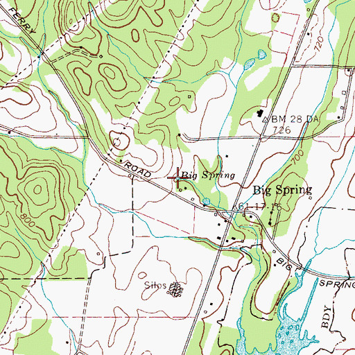 Topographic Map of Big Spring, TN