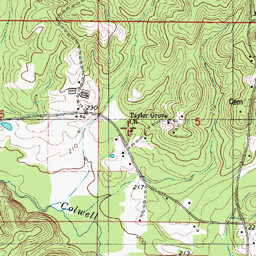 Topographic Map of Taylor Grove Church, AL