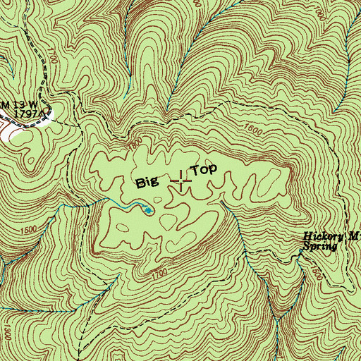 Topographic Map of Big Top, TN