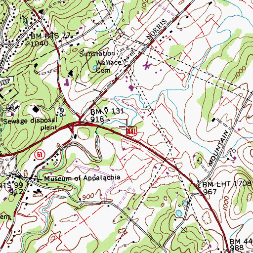 Topographic Map of Big Valley, TN