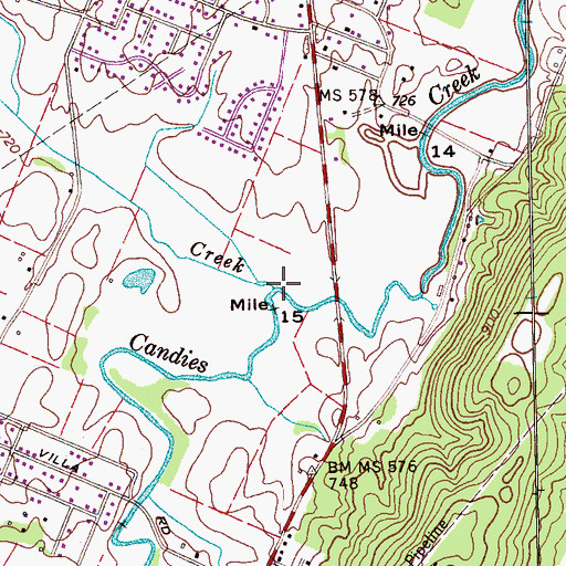 Topographic Map of Bigsby Creek, TN