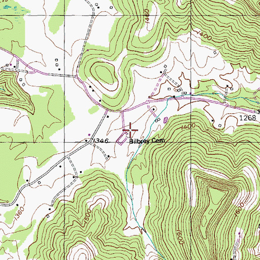 Topographic Map of Bilbrey Cemetery, TN