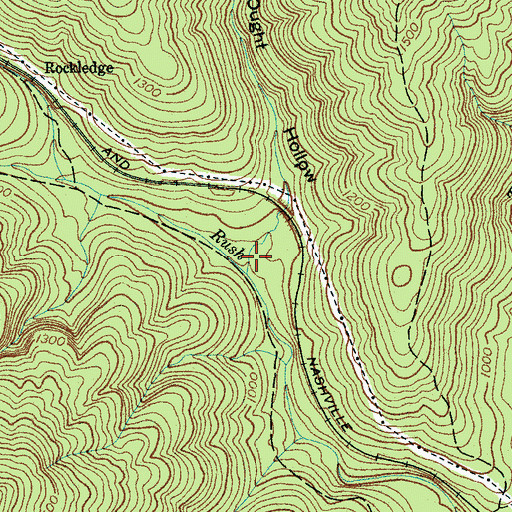 Topographic Map of Billy Ought Hollow, TN