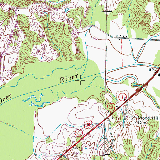 Topographic Map of Birch Branch, TN