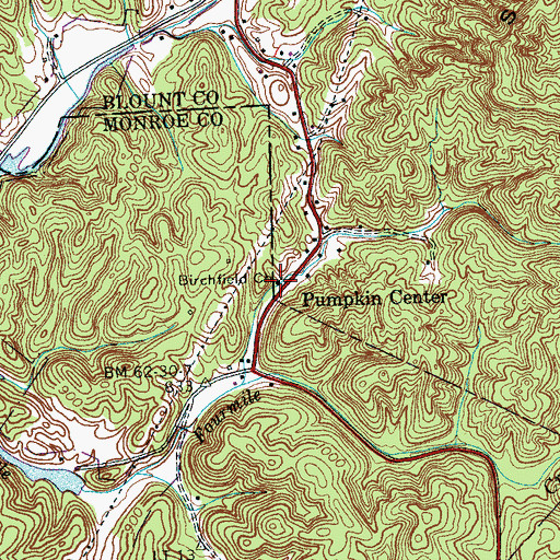 Topographic Map of Birchfield Church, TN