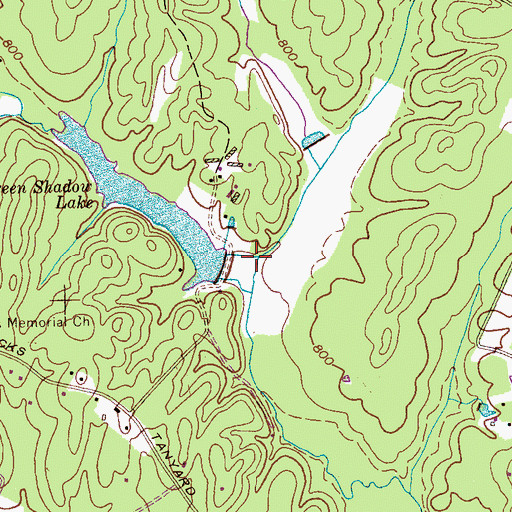 Topographic Map of Bird Branch, TN
