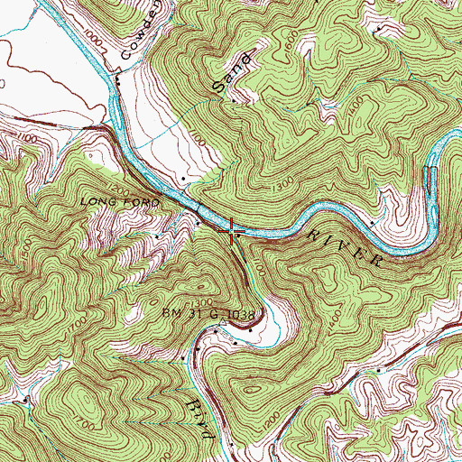 Topographic Map of Bird Creek, TN