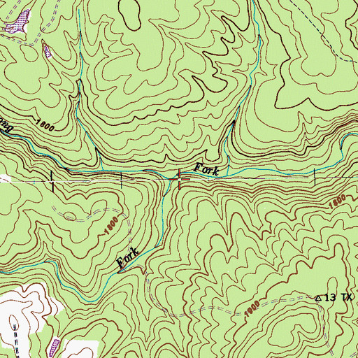 Topographic Map of Bird Fork, TN