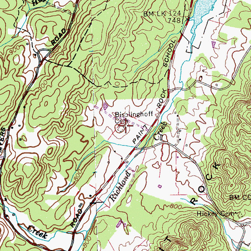 Topographic Map of Bisplinghoff Cemetery, TN