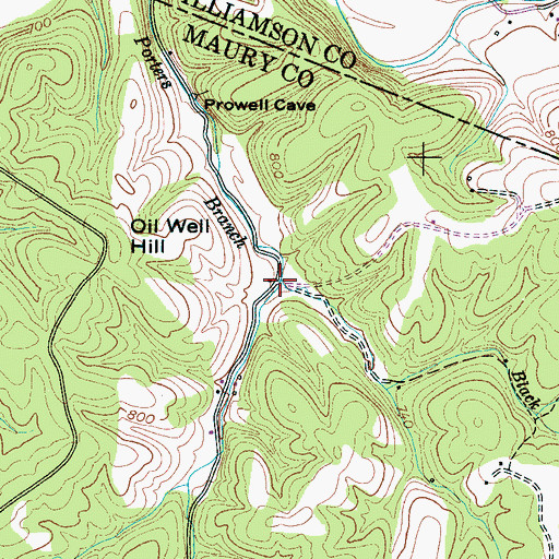 Topographic Map of Black Branch, TN
