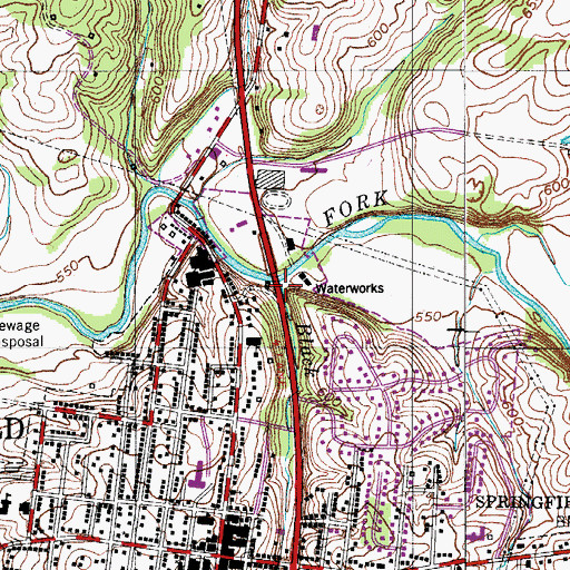 Topographic Map of Black Branch, TN