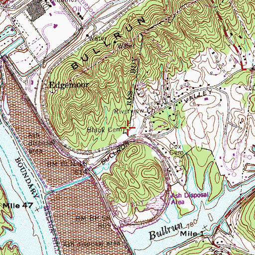 Topographic Map of Black Cemetery, TN