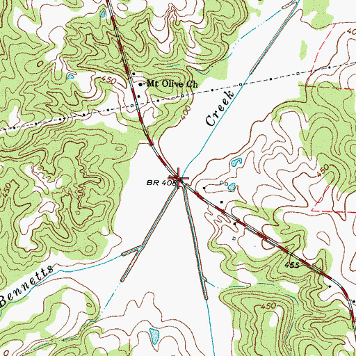Topographic Map of Black Creek, TN