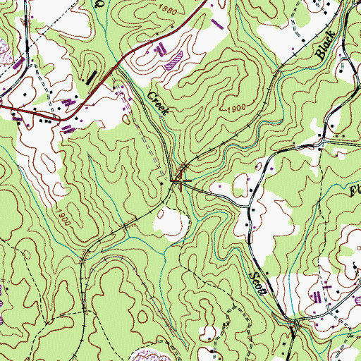 Topographic Map of Black Creek, TN