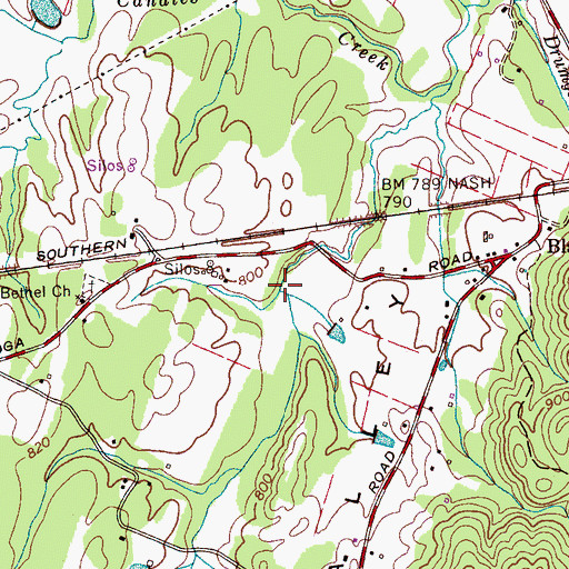 Topographic Map of Black Fox Creek, TN