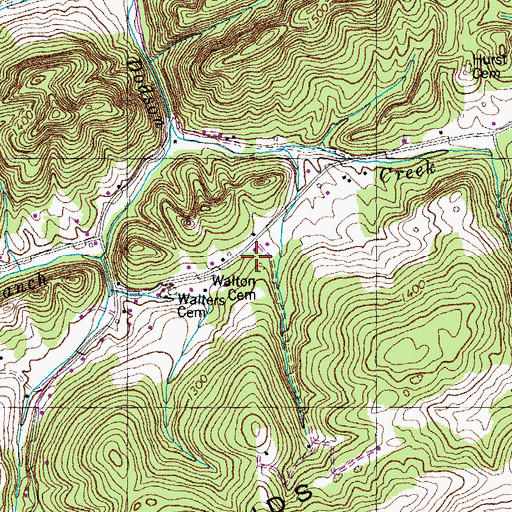 Topographic Map of Black Fox Valley, TN