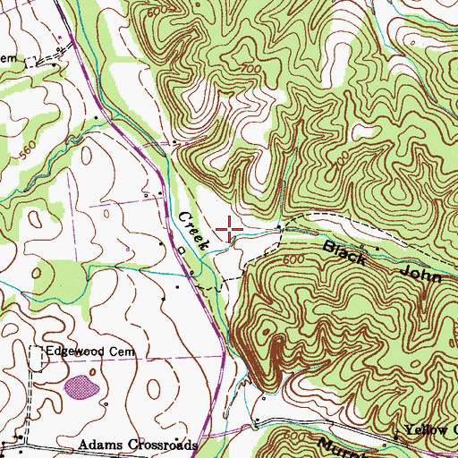 Topographic Map of Black John Hollow, TN
