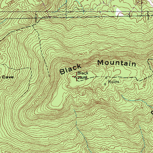 Topographic Map of Black Mountain, TN