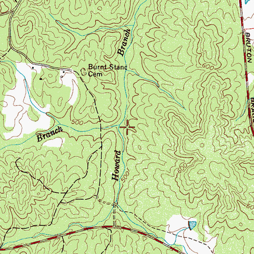 Topographic Map of Blackburn Branch, TN