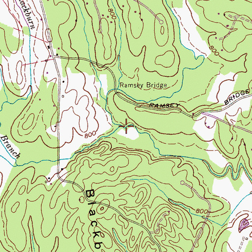 Topographic Map of Blackburn Branch, TN