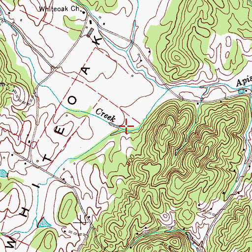 Topographic Map of Blackburn Creek, TN