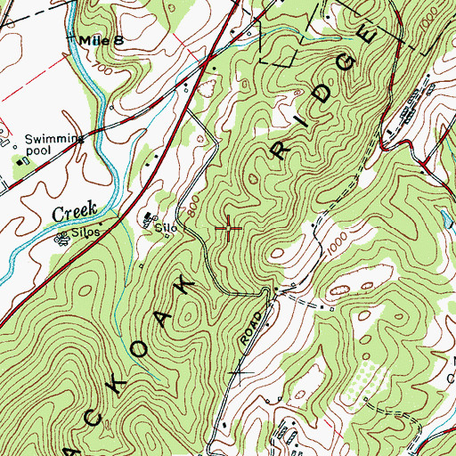 Topographic Map of Blackoak Ridge, TN