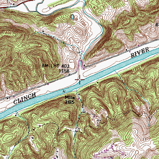 Topographic Map of Blackwater Creek, TN