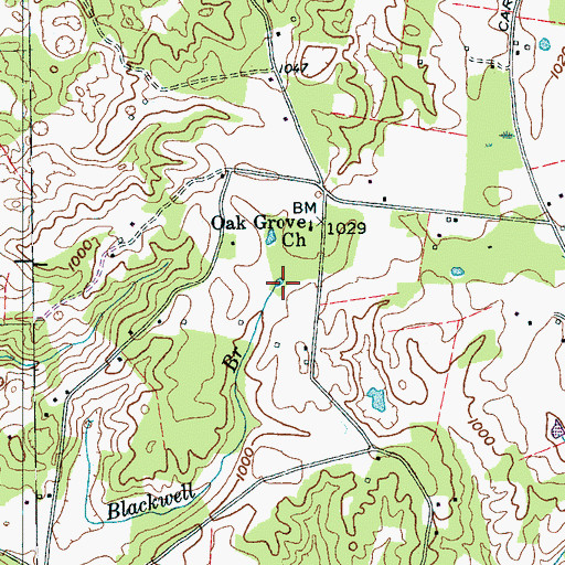 Topographic Map of Blackwell Branch, TN