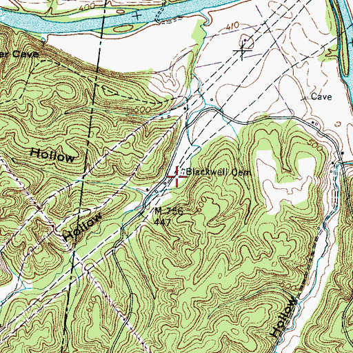 Topographic Map of Blackwell Cemetery, TN