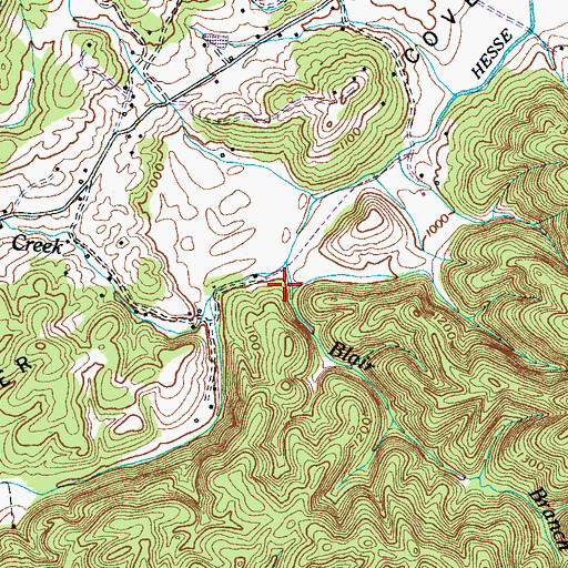 Topographic Map of Blair Branch, TN