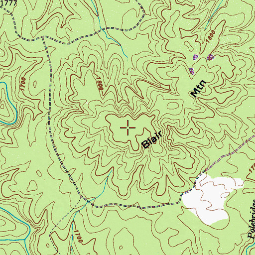 Topographic Map of Blair Mountain, TN