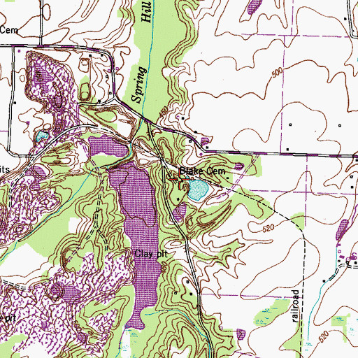 Topographic Map of Blake Cemetery, TN