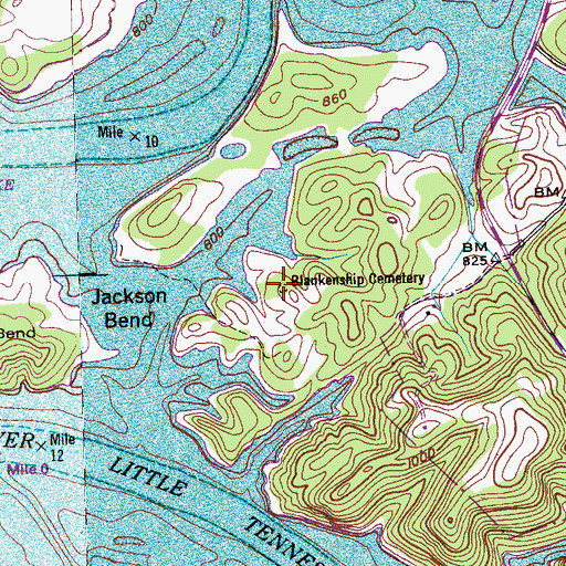 Topographic Map of Blankenship Cemetery, TN