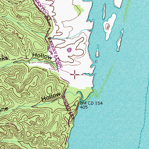 Topographic Map of Blanks Hollow, TN