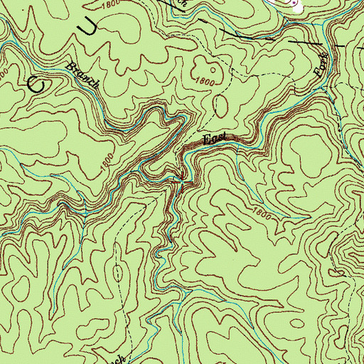 Topographic Map of Blaylock Branch, TN