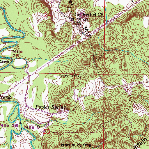 Topographic Map of Terry Cemetery, AL