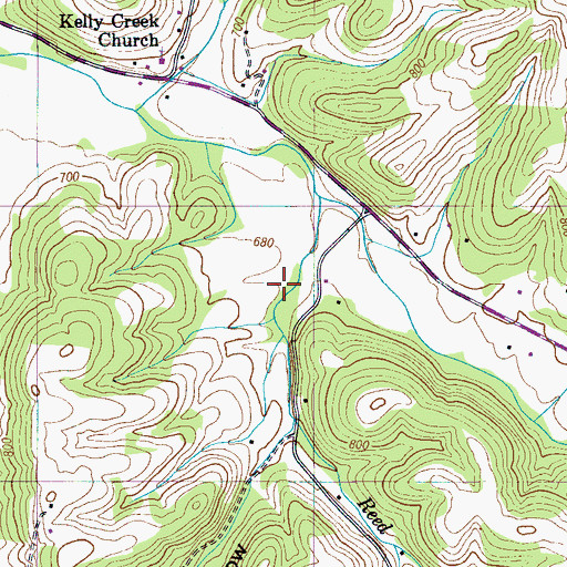 Topographic Map of Bledsoe Hollow, TN
