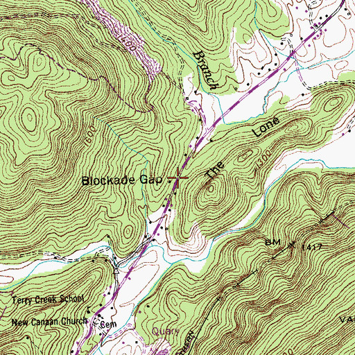 Topographic Map of Blockade Gap, TN