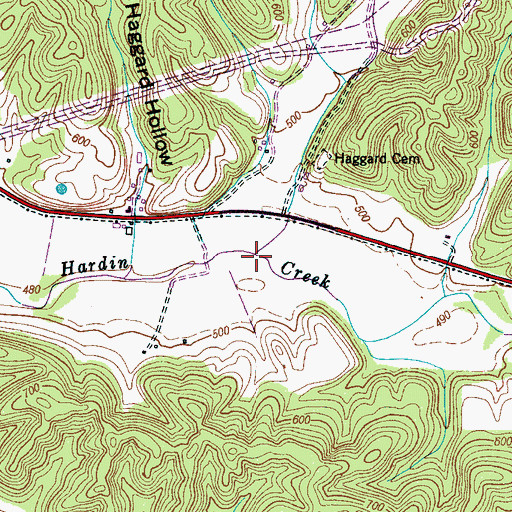 Topographic Map of Bloody Branch, TN