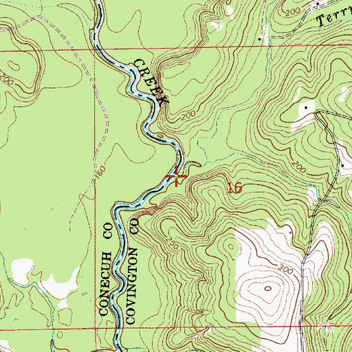 Topographic Map of Terry Mill Creek, AL
