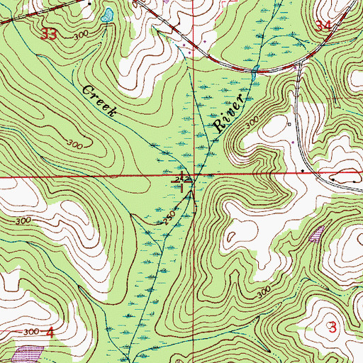 Topographic Map of Tervin Mill Creek, AL