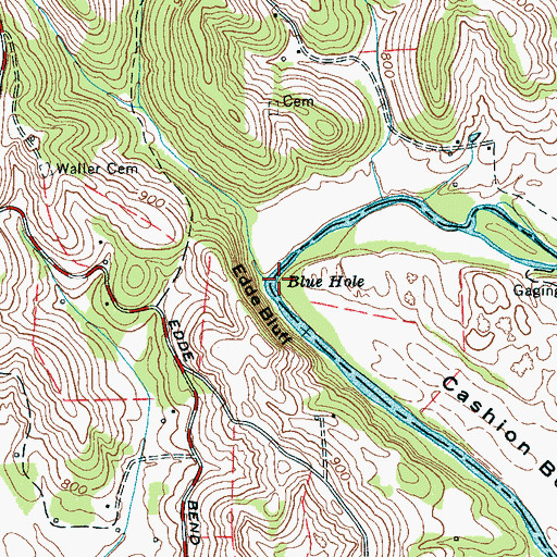 Topographic Map of Blue Hole, TN