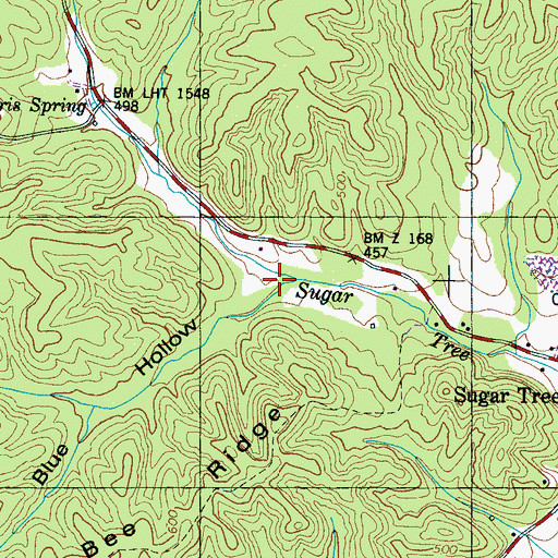 Topographic Map of Blue Hollow, TN