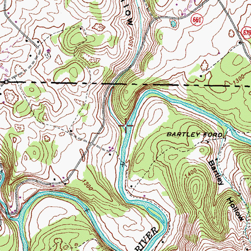 Topographic Map of Blue Hollow, TN