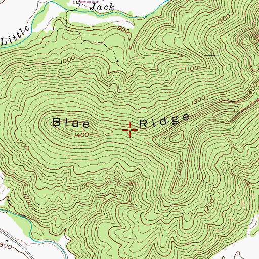 Topographic Map of Blue Ridge, TN