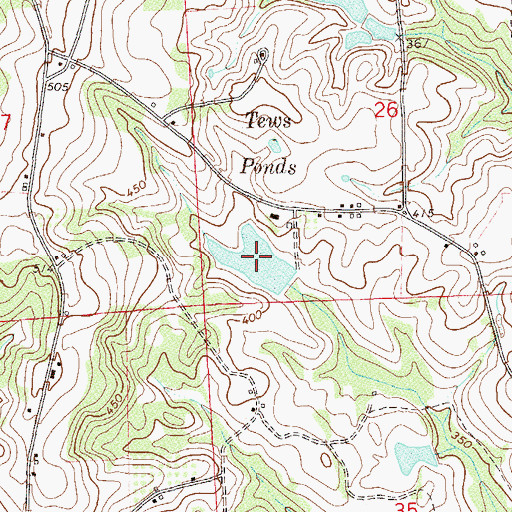 Topographic Map of Tews Ponds, AL