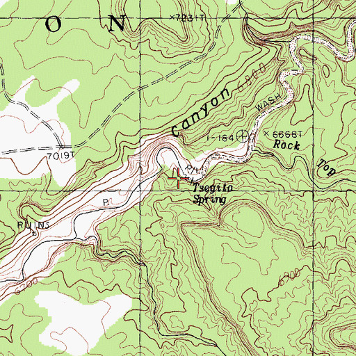 Topographic Map of Tsegito Spring, AZ