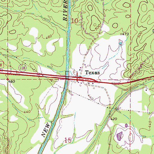 Topographic Map of Texas, AL